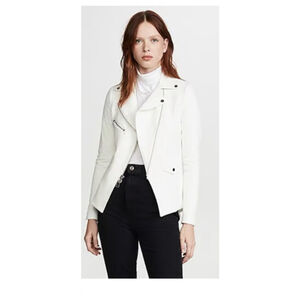Veronica Beard Hadley Moto Scuba Jacket Blazer White Ivory Size 6